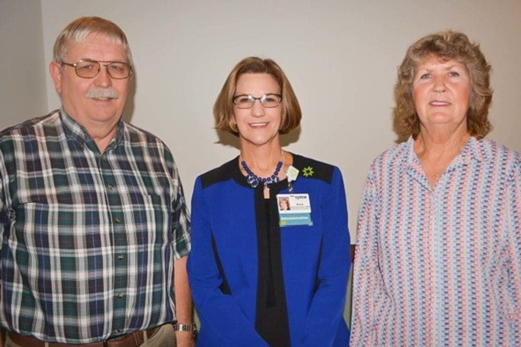 Pictured are retiring physician Dr. Ben Orvik, Mon Health Stonewall Jackson Memorial Hospital CEO Avah Stalnaker, and Jo Orvik, RN during an retirement reception for the long-time physician.