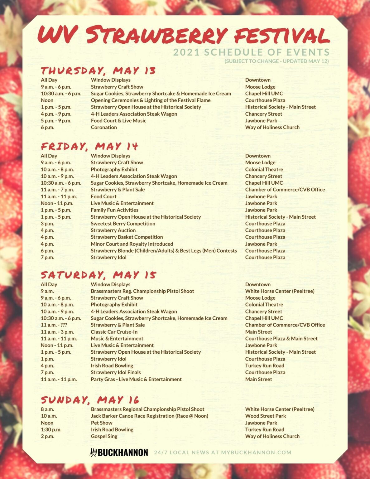 Strawberry Festival Schedule 2024 Sal Marcie