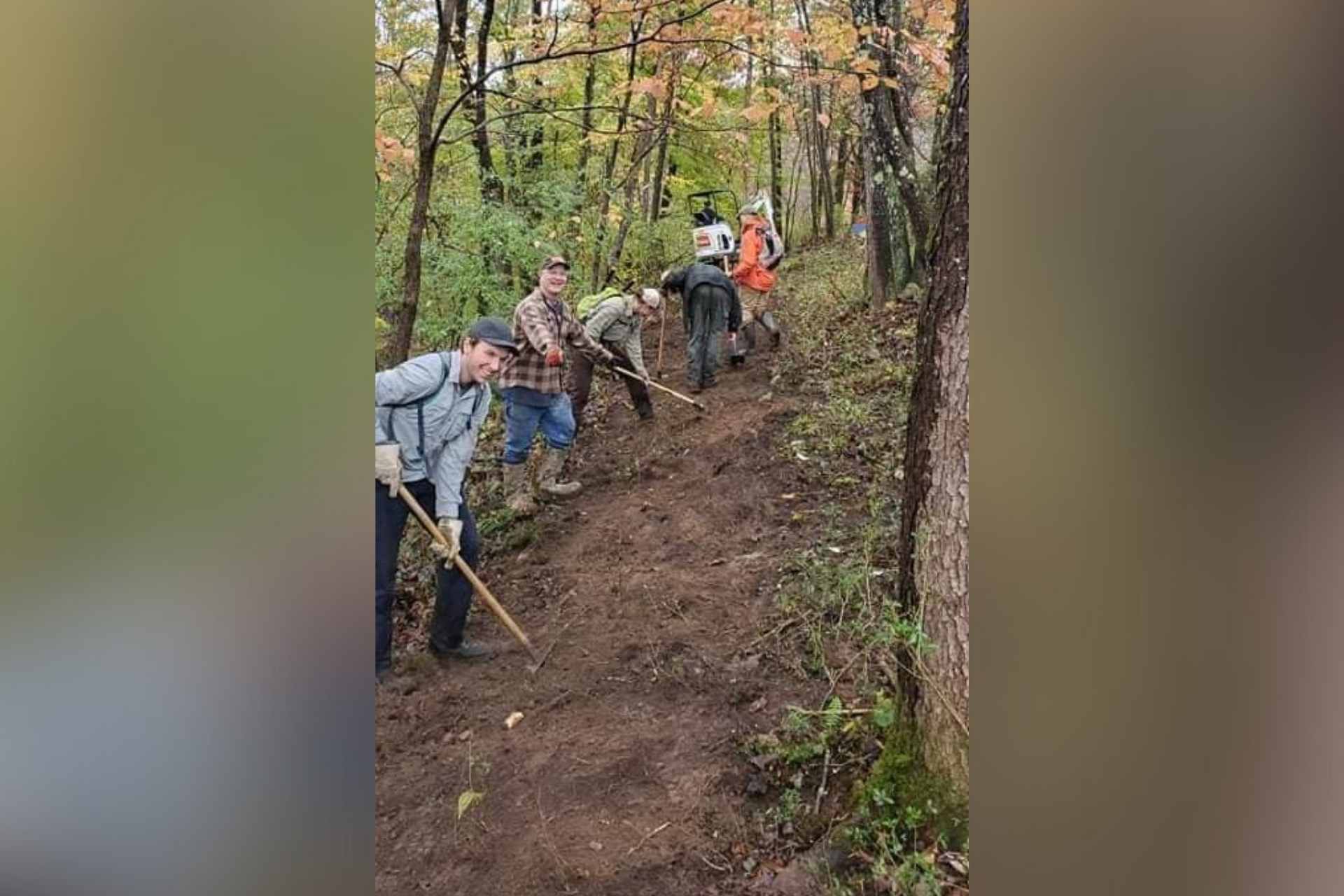 Upshur County Trails volunteers work on the new addition to the Upshur Trails system / Photo submitted by Rachel Weber