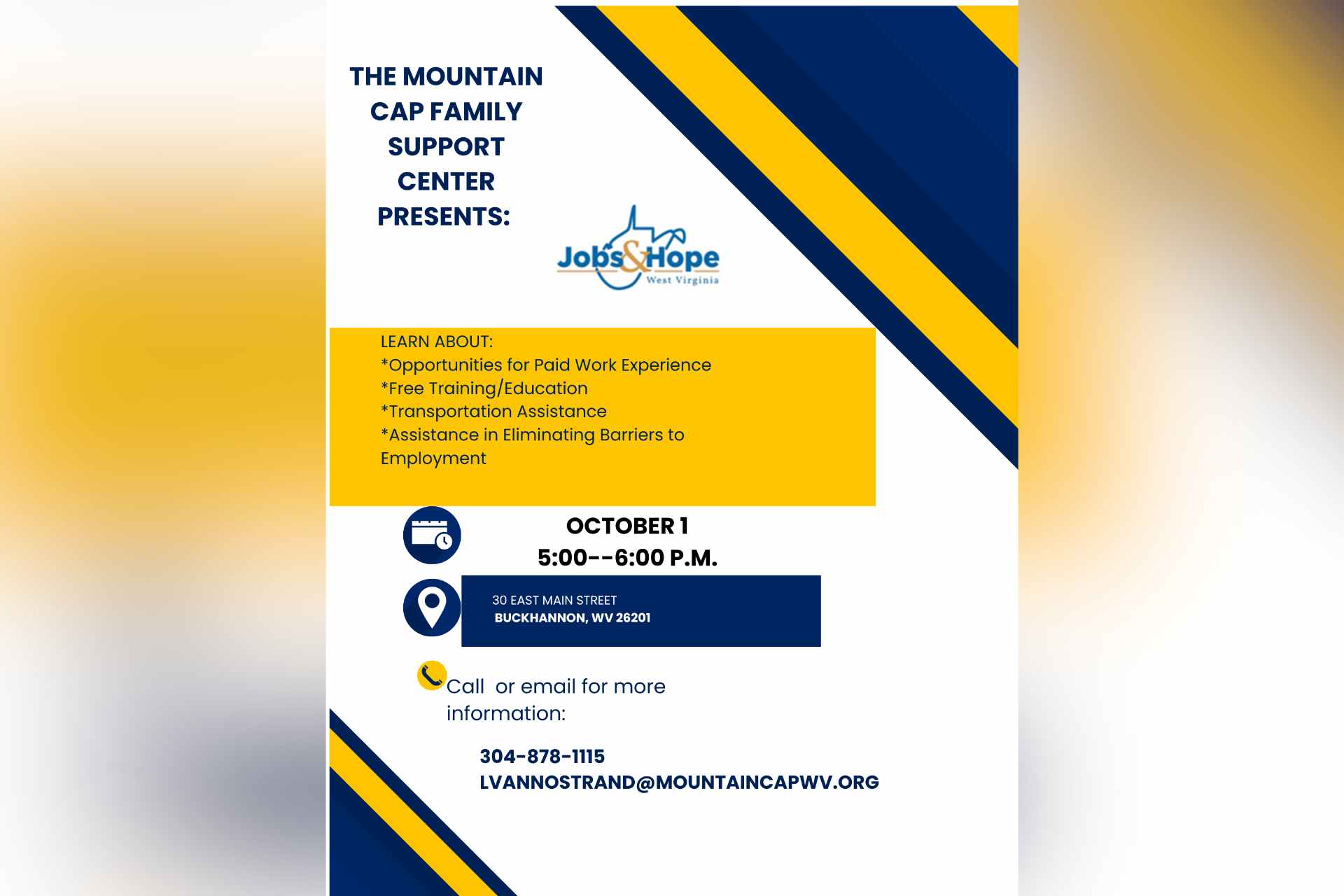 Mountain CAP Family Support Center to host ‘Jobs & Hope’ forum