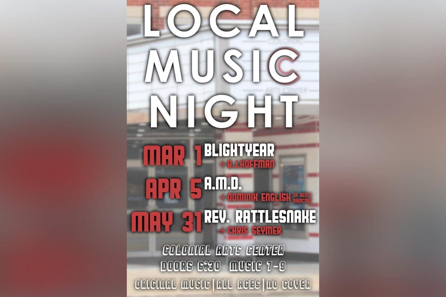 Local music night to launch March 1 at the Colonial Arts Center in